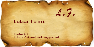 Luksa Fanni névjegykártya