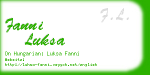 fanni luksa business card